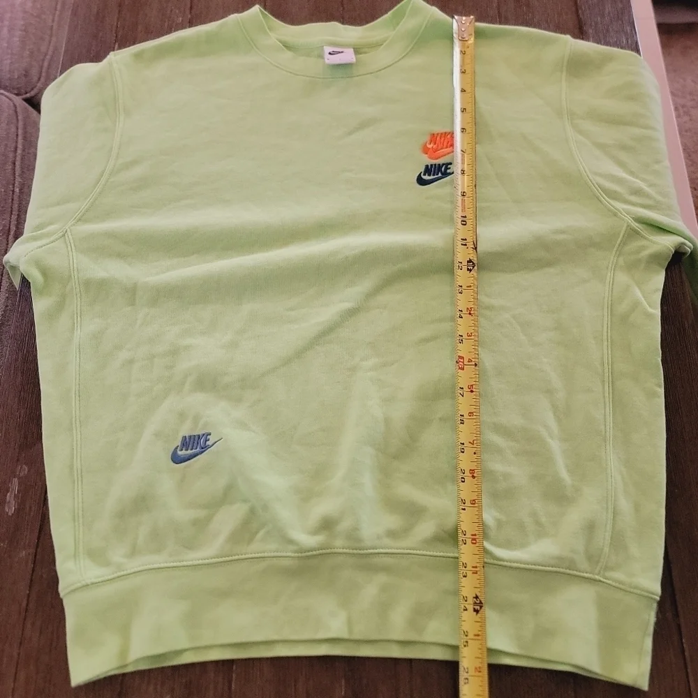 Nike Sportswear Multi Embroidered Logo Sports Round Neck Pullover 'Neon Green' M